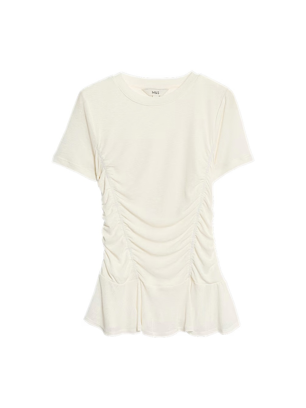 Marks & Spencer Cream Ruffle Short Sleeve Top